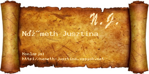 Németh Jusztina névjegykártya
